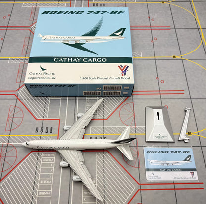 1:400 YY Wings CATHAY CARGO BOEING B747-8F Flap Down Airplane Diecast Model