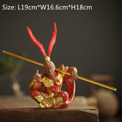 Handmade Craft Monkey King Statue Home Decoration Real Yixing Zisha Tea Pet New