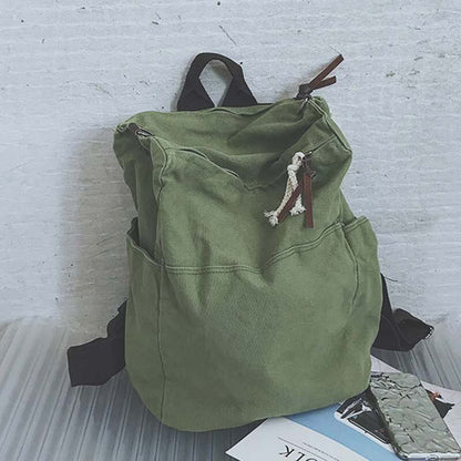 Backpack High Capacity Travel Purse Laptop Canvas Women Schoolbag 20-35 L Zipper