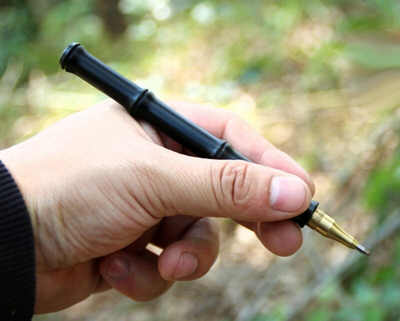 Ebony Wood Brass Ball Point Pen Bamboo Shaped Personal Gift
