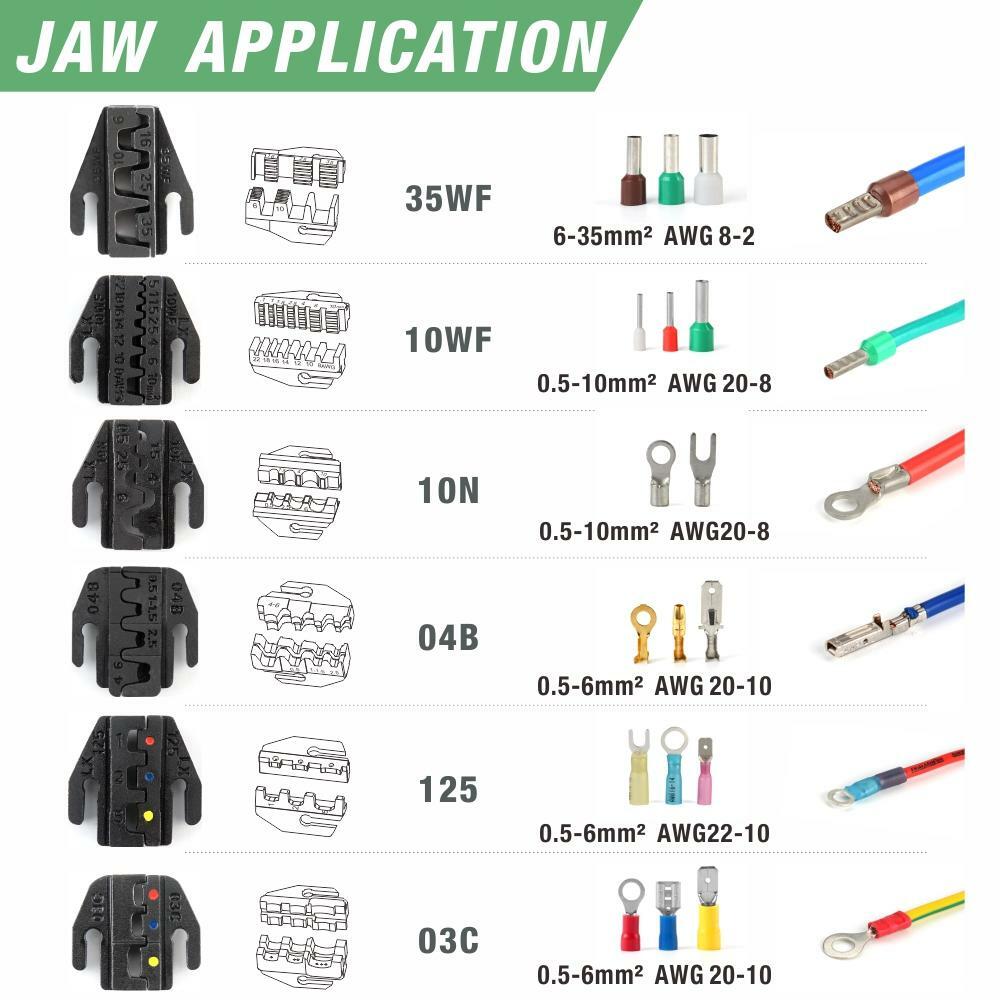 IWISS KIT-0535 Ratcheting Crimping Tool Set Quick Change Ratchet Crimper Set