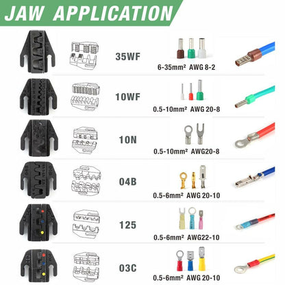 IWISS KIT-0535 Ratcheting Crimping Tool Set Quick Change Ratchet Crimper Set