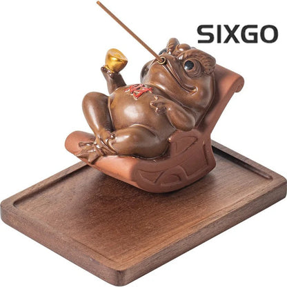 Toad Tea Pet Decoration Attracting Wealth Toad Tea pet incense holder Decoration