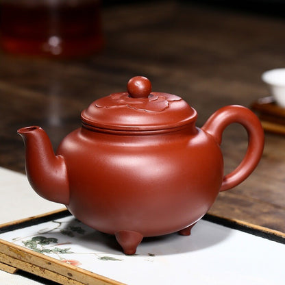 Vintage Chinese Yixing Purple Clay Teapot Zisha Ceremony Carving Collectible Art