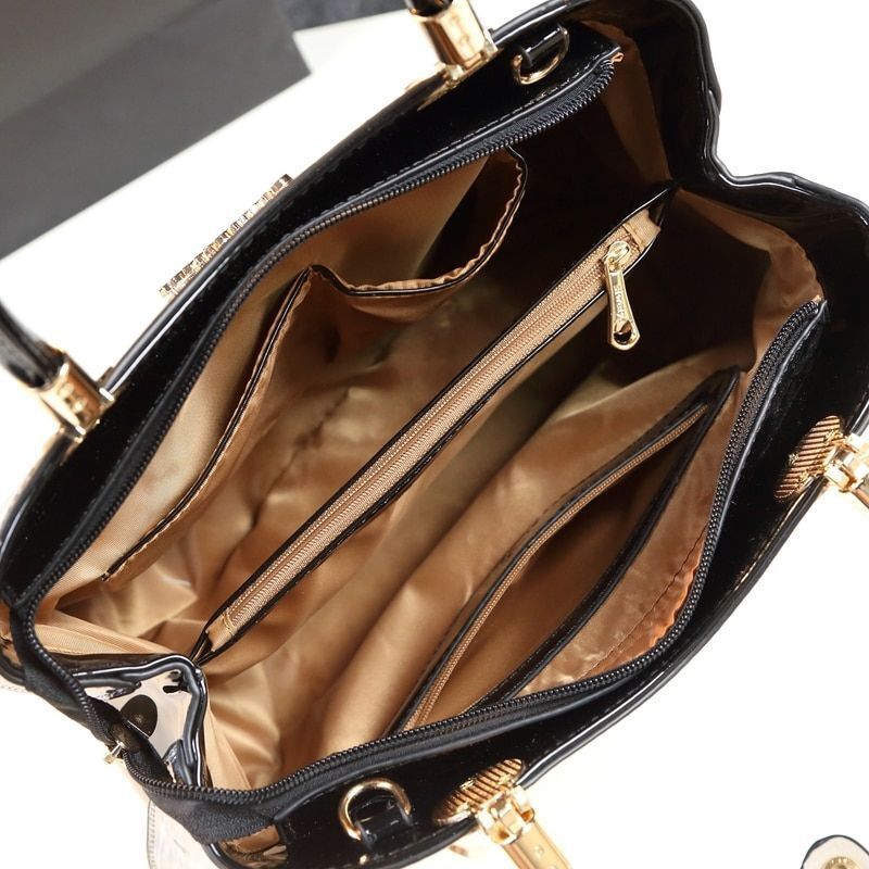 Simple Shoulder Bag Handbag Purses Patent Leather Messenger Clutch 33*13*22 CM