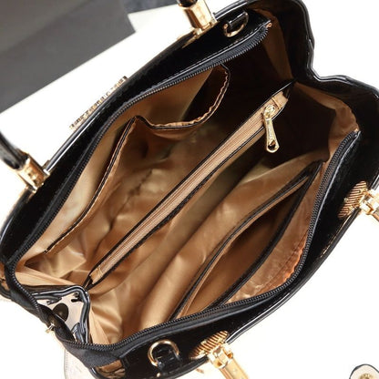 Simple Shoulder Bag Handbag Purses Patent Leather Messenger Clutch 33*13*22 CM