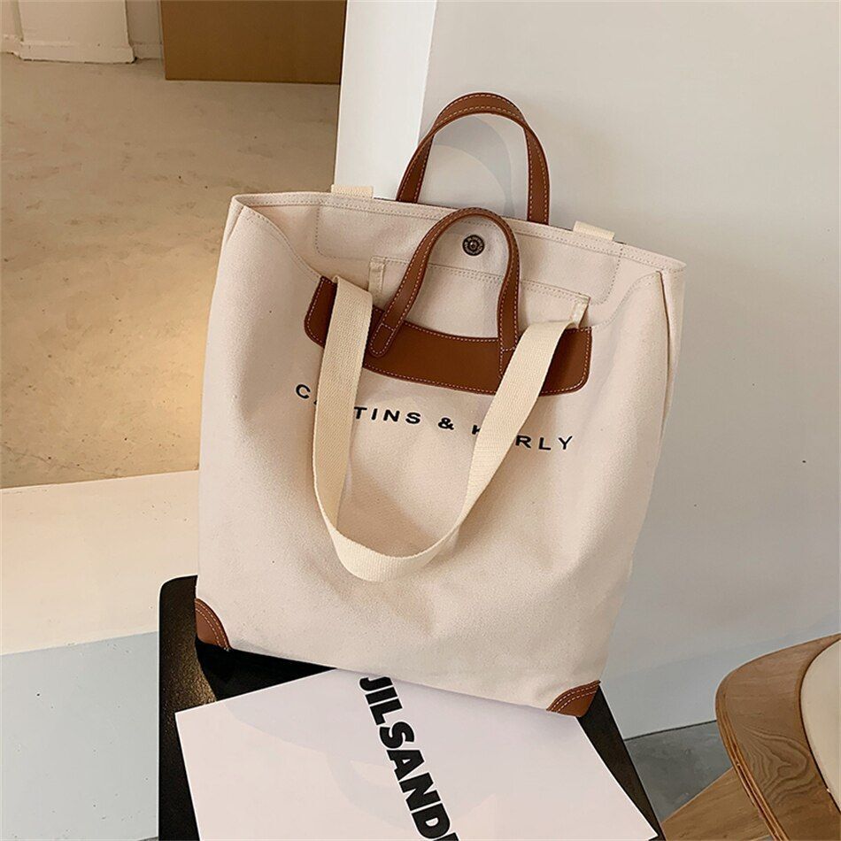 Canvas Handbag Summer Soft Shoulder Handbag Travel Tote Shopper Bags Travelling
