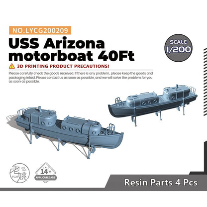 Yao's Studio LYCG200209 1/200 Model Upgrades USS Arizona motorboat 40Ft 4pcs