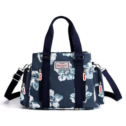 Nylon Flower Pattern Crossbody Bag Shoulder Purse Large Handbag Tote 25*11*20 CM