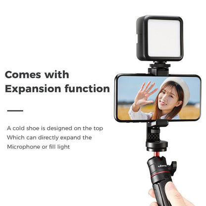 360° Adjustable 55-100mm Width Phone Stand Clip Holder With 1/4 Screw Cold Shoe