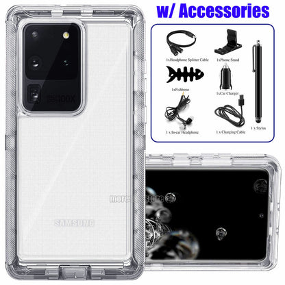 For Samsung Galaxy S20 Ultra Plus Transparent Case Clear Phone Cover + Accessory