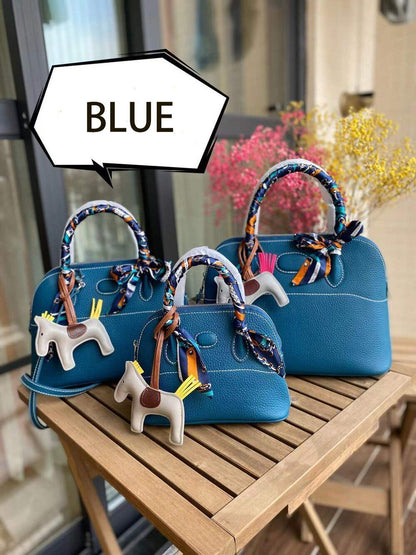 Genuine Leather Handbag Shell Bag Leather Strap Shoulder Purses Tote S/M/L Sizes