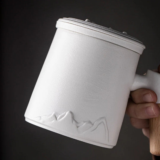 Creative Mountain Ceramic Tea Mug with Infuser