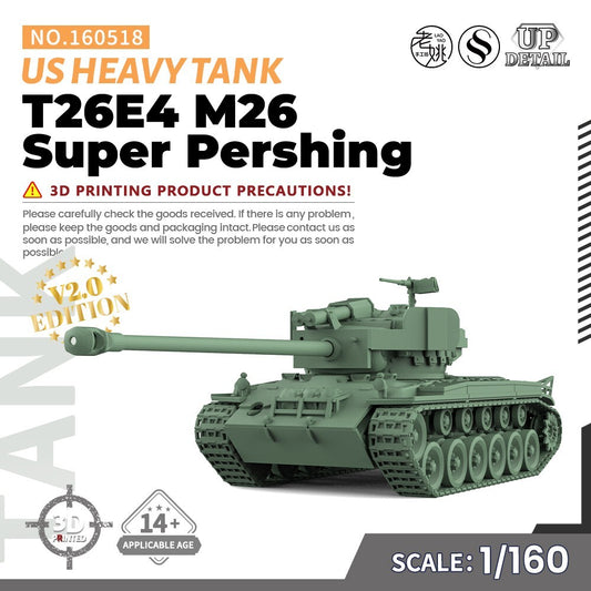 1/160 N SCALE Railway Military Model Kit US T26E4 M26 Super Pershing Heavy Tank