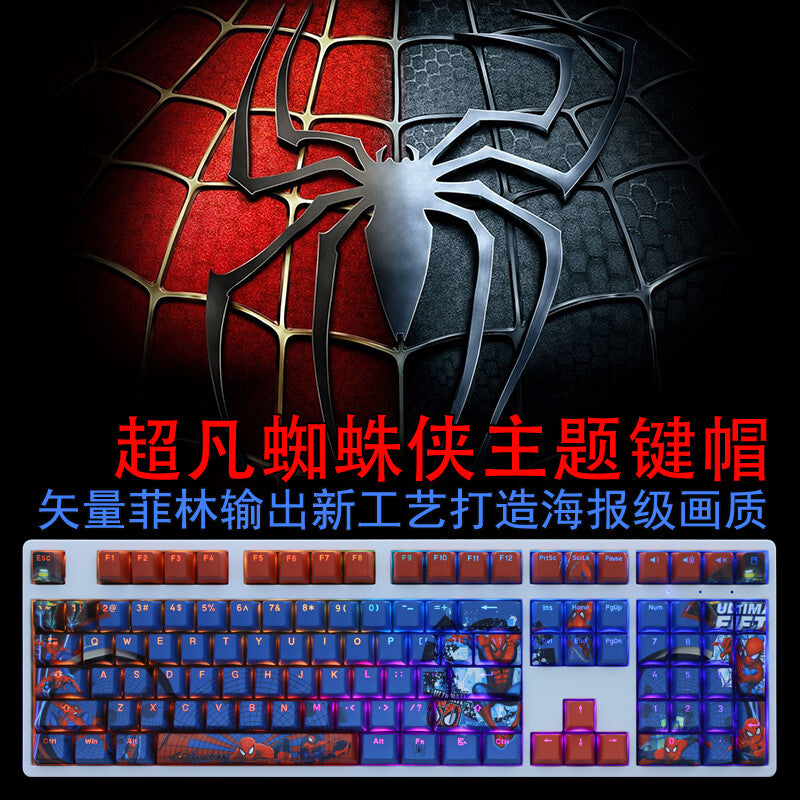 NEW Spiderman 108 PBT Translucent Keycaps OEM Height F/Mechanical Keyboard