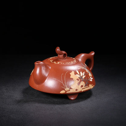 l-0Chinese Yixing Zisha Clay Handmade Exquisite Teapot （飞鸿 底款：汪寅仙）