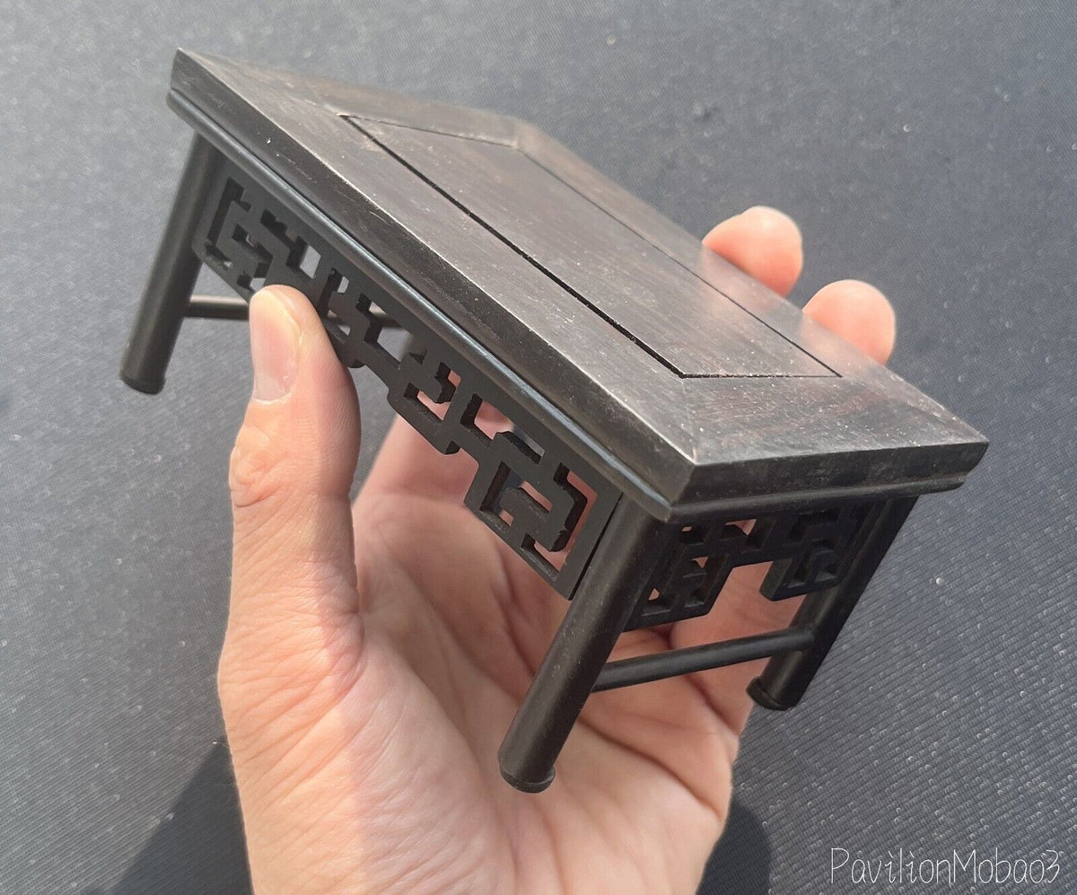 1 PC Small Ebony Wood Rack Miniature Shelf Stand Pot Bonsai Statue Table Display