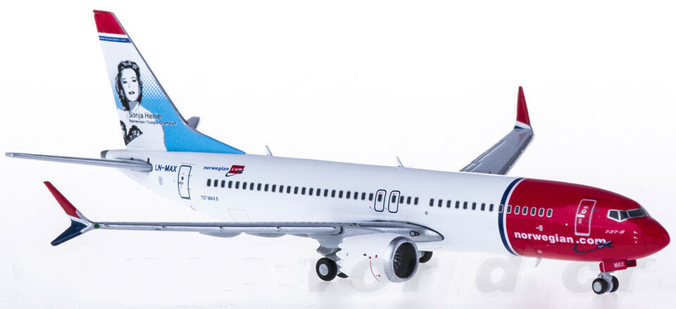 1:400 GeminiJets Norwegian BOEING 737 MAX 8 Passenger Airplane Diecast Model