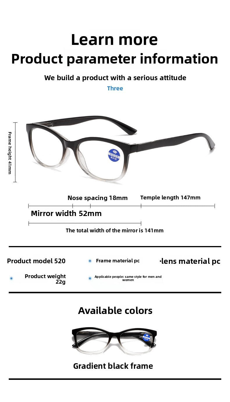 0.5-2.5 Unisex Auto Focus Presbyopi Reading Glasses One Power Readers Adjustable