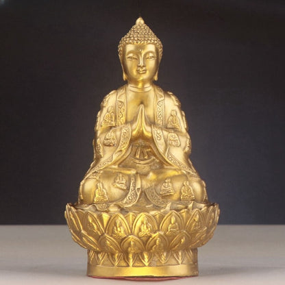 18cm 7" New Buddhism Brass Ten Thousand Buddha Tathagata Sakyamuni Buddha Statue