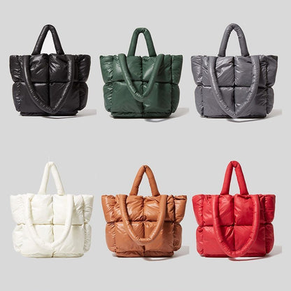 Large Padded Handbags Women Shoulder Bags Nylon Down Cotton Crossbody Bag Purse