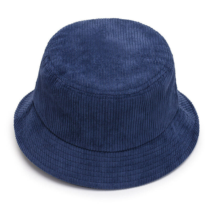 Unisex Bucket Hat Corduroy Panama Cap Fishing Hats Fall Winter Plain Casual Cap