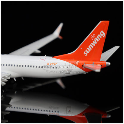 1:400 JC Wings Sunwing BOEING 737 MAX 8 Passenger Airplane Diecast Plane Model
