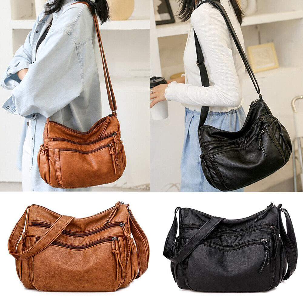 Vintage Women Handbag Tote Hobo Bag Soft PU Leather Crossbady Shoulder Bag Purse