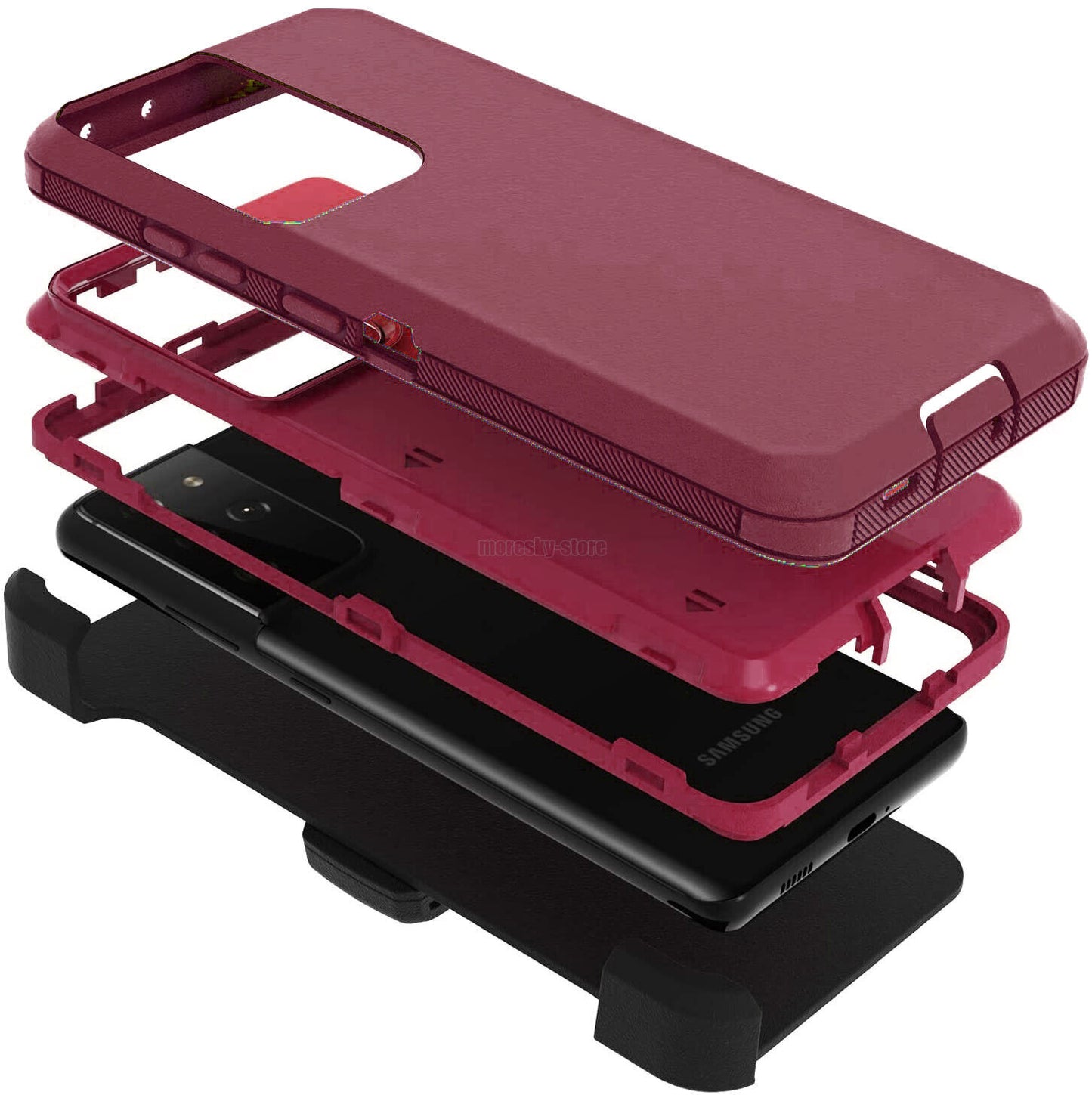 For Samsung Galaxy S20 Ultra/+/FE Hybrid Rugged Case Cover + Holster Belt Clip
