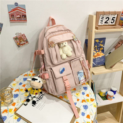 Backpacks Waterproof Multi-Pocket Nylon School Student Laptop Pack Traveling Bag