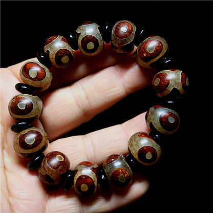 16MM New Tibetan Dzi Beads Mala Buddhist Prayer Bead Elastic Bracelet