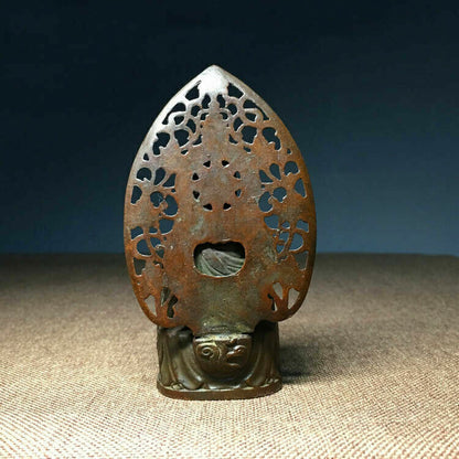 9cm Buddhism Antique Bronze Carved Sakyamuni Amitabha Tathagata Buddha Statue