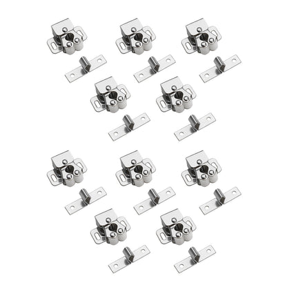 10 Pcs Silver Roller Catch Lock Durable For Dressers/Doors/Cabinets Accessories