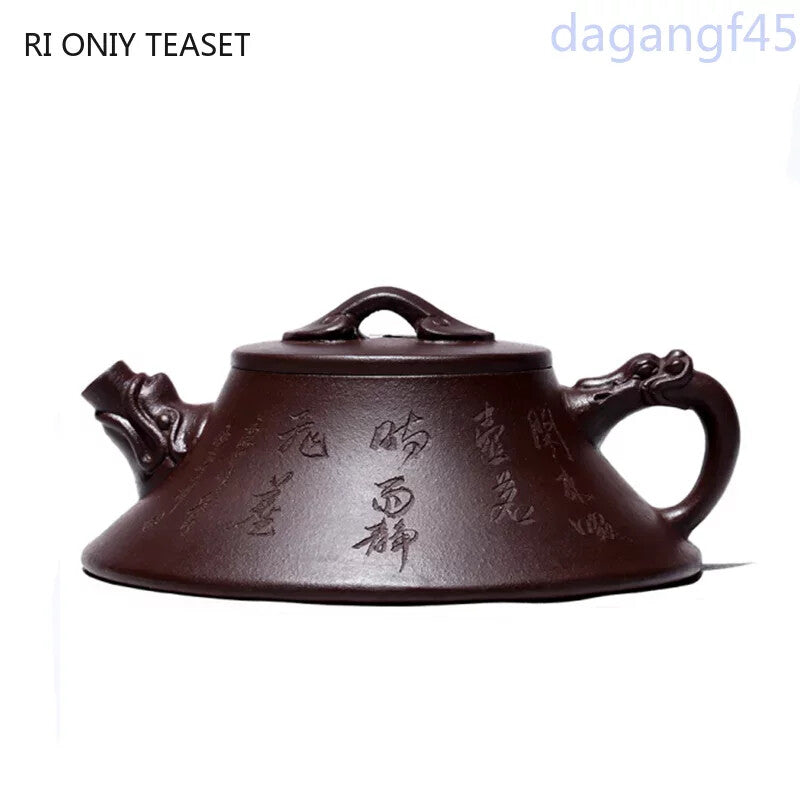 140ml Chinese Yixing Purple Clay Teapots Raw Ore Zhu Mud Stone Scoop Tea Pot