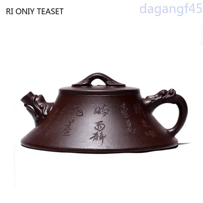 140ml Chinese Yixing Purple Clay Teapots Raw Ore Zhu Mud Stone Scoop Tea Pot