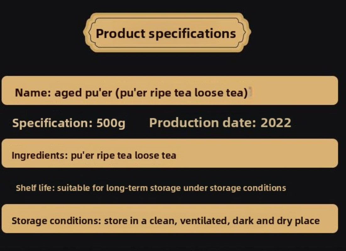 500g Yunnan Menghai Ripe Pu'er Tea Authentic Ancient Tree Royal Court Bulk Tea