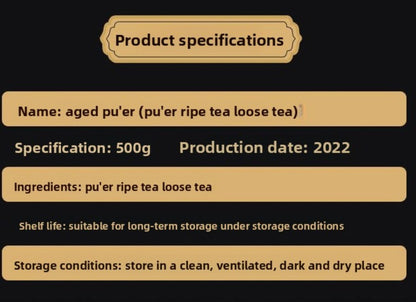 500g Yunnan Menghai Ripe Pu'er Tea Authentic Ancient Tree Royal Court Bulk Tea