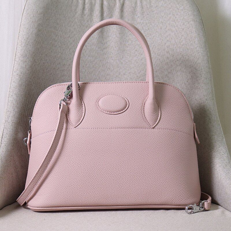 Shell Handbag Cowhide Bag Genuine Leather Crossbody Shoulder Bag S/M/L 18*7*13CM
