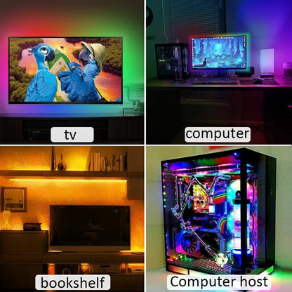 TV Backlight USB Powered LED Strip Light RGB5050 24 Inch-60 Inch Mirror PC APP