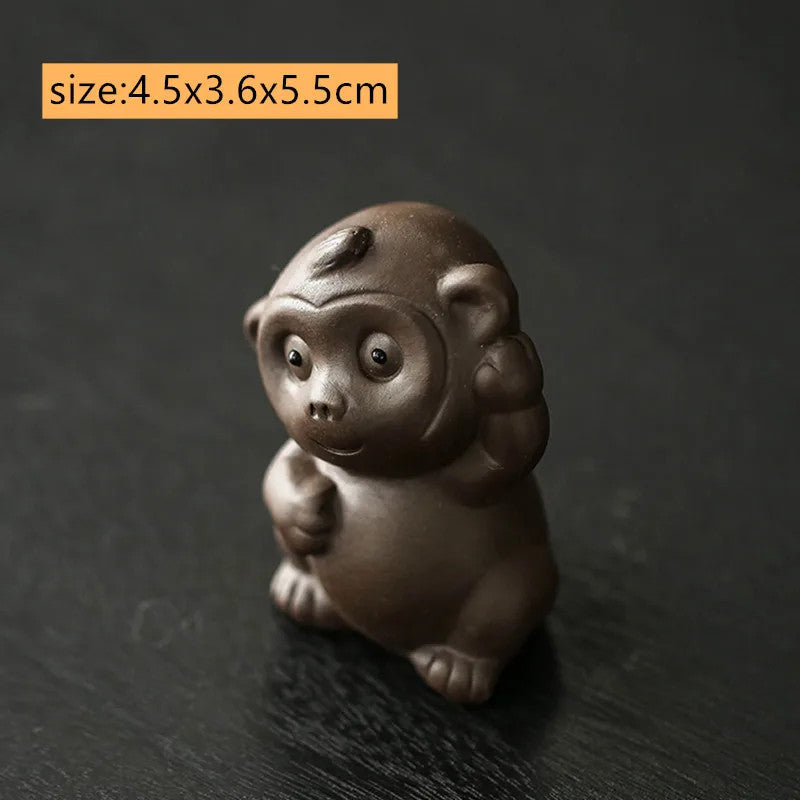 Chinese Zodiac ZishaTea Pet Animal Statue Decoration Handmade Sculpture Tea Set