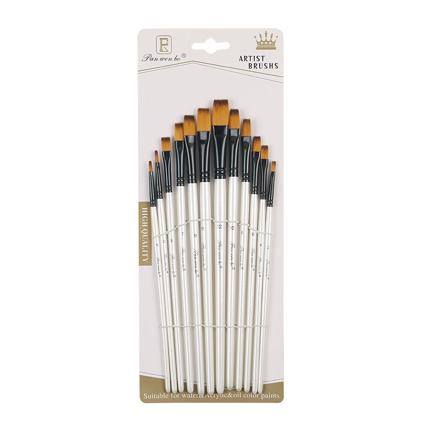 1 Set Nylon Wool Artist Paint Brushes For Watercolour Acrylic Gouache Tool