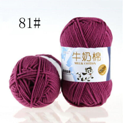 Hot Sale 50g Hand-woven Chunky Yarn Soft Milk Cotton Knitting Baby wool yarn