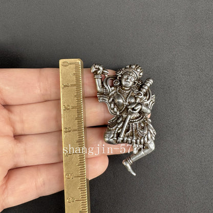 1.9"Old Tibetan Buddhism Bronze Silver Vajravarahi Dorje Phakmo Buddha Statue