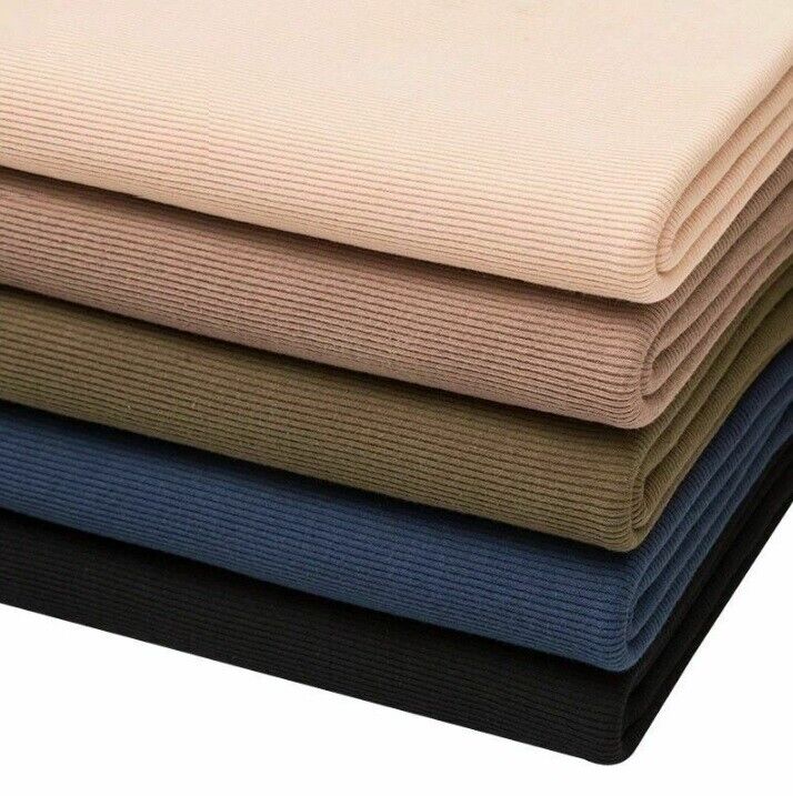 50x135cm Thin Cotton Spandex Rib Fabric 160 Gsm For T-Shirt Tops Stretchy Jersey