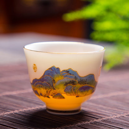 1pc Sheep Fat Jade White Porcelain Tea Cup Tea Tasting Cup Household Tea Cup