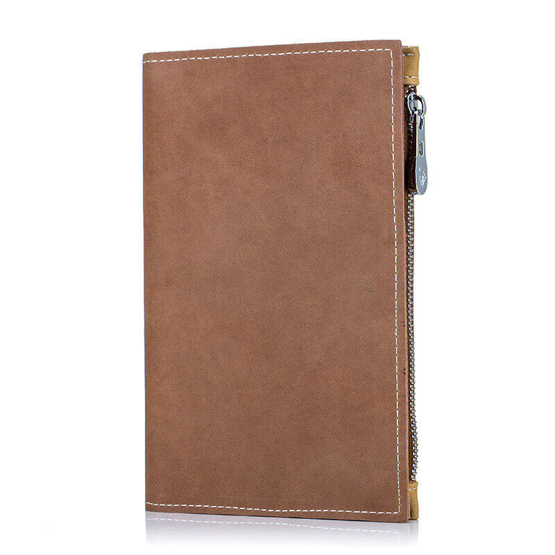 Genuine Leather Passport Bag Unisex Travel Wallet Zipper Ticket Clip And ID Bag