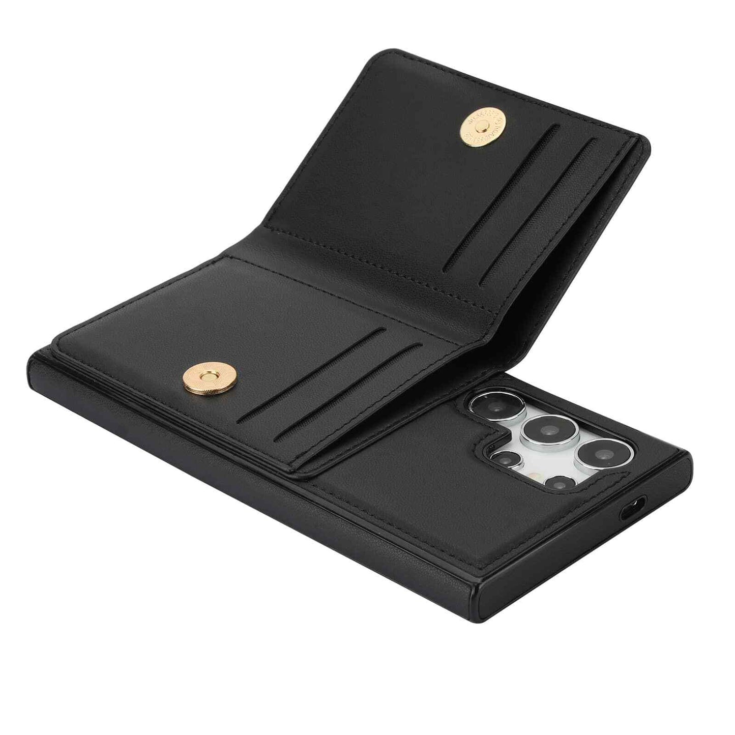 Wallet Case for Samsung Galaxy S25 + Plus Ultra with Card Holder Rotation Ring