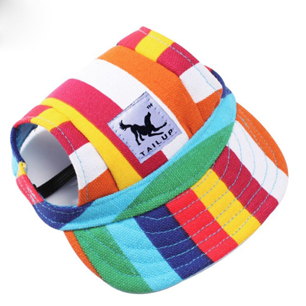 Dog Sun Hat Pet Baseball Cap Adjustable Sunscreen Ear Holes Visor Cap S-XL size!