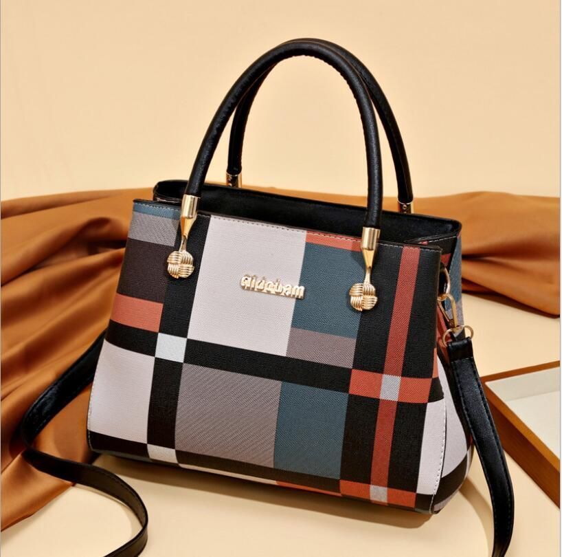Women Handbag Luxury Bag Plaid Printed Crossbody Bag Elegant Accessories Zipper
