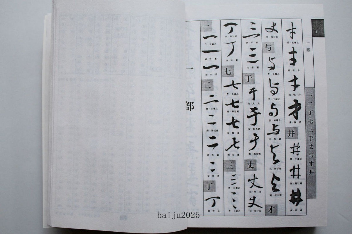 Ancient Brush Ink Calligrapher Running Script Cursive Script Dictionary Book